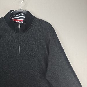 Robert Graham sz 2XL Black Deimos 1/4 zip pullover cotton Sweater collared